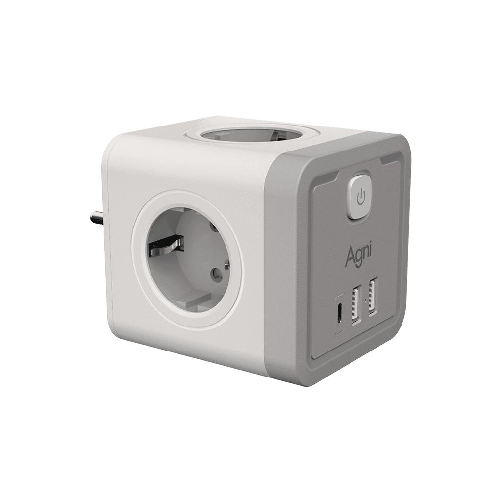 Разветвитель на 4 розетки, 2 USB + 1 Type-C 20 Вт, белый TP-WJ3U4E-C>