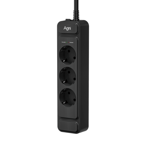 Сетевой фильтр плоский 3 розетки, 5 метров, чёрный TP-FS3E