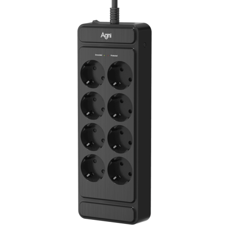 Сетевой фильтр плоский 8 розеток, 3 метра, чёрный TP-FS8E