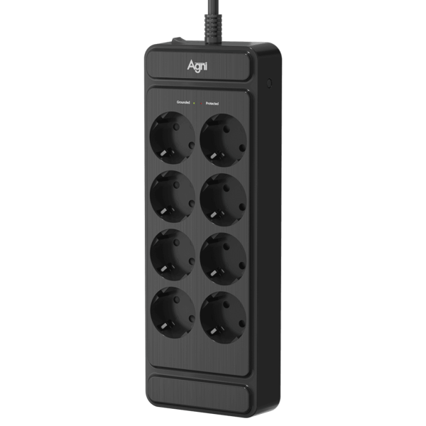 Сетевой фильтр плоский 8 розеток, 3 метра, чёрный TP-FS8E