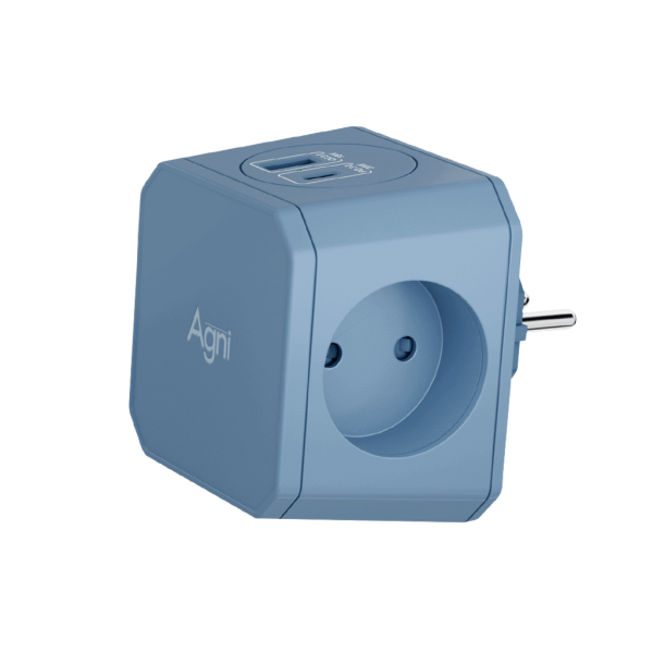 Разветвитель на 3 розетки, 1 USB 18 Вт + 1 Type-C 20 Вт, синий TP-WJ2U3E