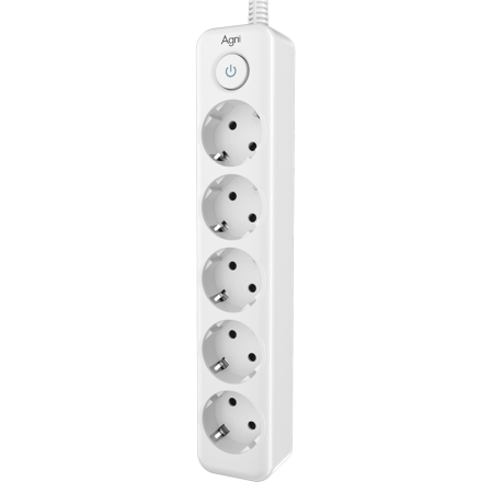 Cетевой фильтр плоский 5 розеток, 5 метров, белый TP-FD5E