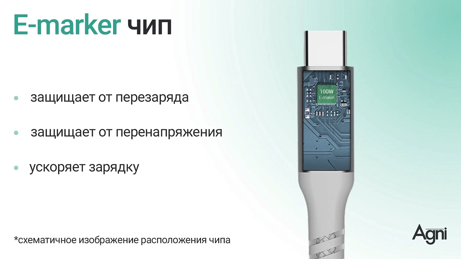 Кабель для зарядки Type-C-Type-C 100 Вт, 1 метр, белый UC412-24-100W-СС