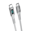 Кабель для зарядки Type-C-Type-C 100 Вт, LED дисплей, 1 метр, белый UC423-24-100W-CC-LED