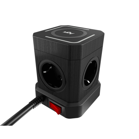 Сетевой фильтр башня 5 розеток, 2 метра, 3 USB + 1 Type-C 20 Вт, чёрный TP-VE4U5E-С