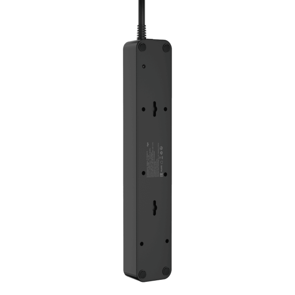 Сетевой фильтр плоский 5 розеток, 3 метра, 2 USB + 1 Type-C 20 Вт, чёрный TP-FS3U5E-PD