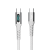 Кабель для зарядки Type-C-Type-C 100 Вт, LED дисплей, 1 метр, белый UC423-24-100W-CC-LED
