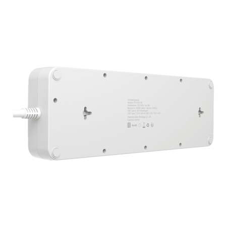 Сетевой фильтр плоский с 2 выключателями 10 розеток, 3 метра, 3 USB + Type-C 20 Вт, белый TP-FO4U10E-C