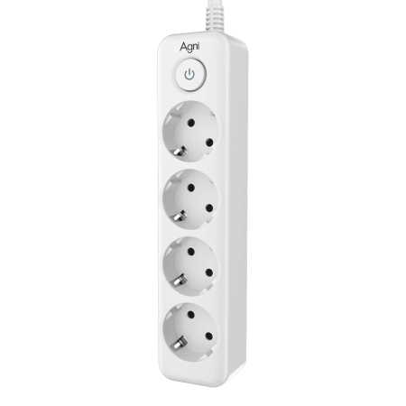 Cетевой фильтр плоский 4 розетки, 5 метров, белый TP-FD4E