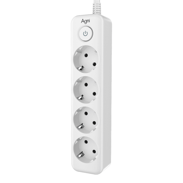 Cетевой фильтр плоский 4 розетки, 5 метров, белый TP-FD4E