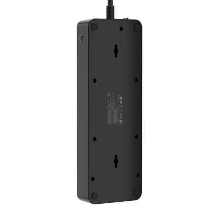 Сетевой фильтр плоский 8 розеток, 2 метра, 3 USB + 1 Type-C 20 Вт, чёрный TP-FS4U8E-PD