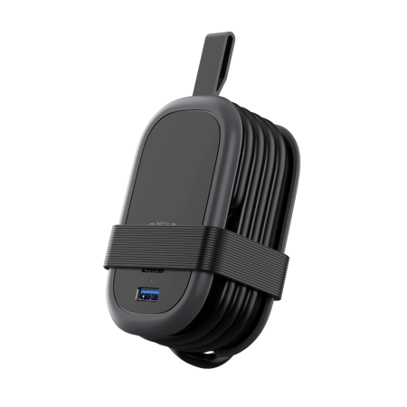 Удлинитель с намоткой 1 розетка, 1,13 метра, 2 USB + Type-C 20 Вт, чёрный ТP-RX3U1E-PD