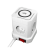 Сетевой фильтр башня 4 розетки, 2 метра, 3 USB + 1 Type-C 20 Вт, беспроводная зарядка, белый TP-VE4U5E-C-W