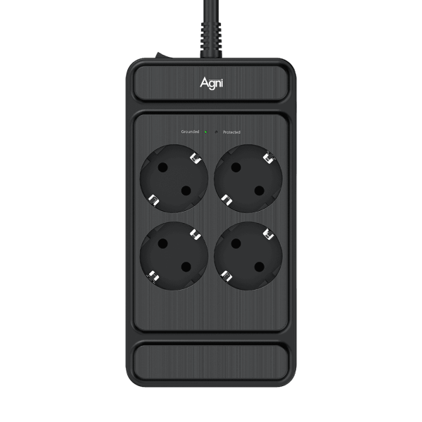 Сетевой фильтр плоский 4 розетки, 5 метров, чёрный TP-FS4E