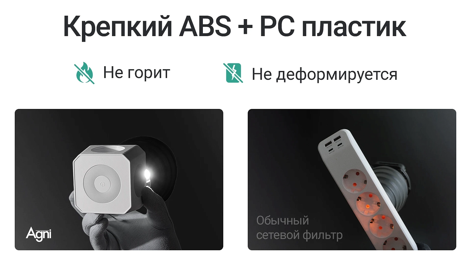 Разветвитель на 3 розетки, ночник, 1 USB 18 Вт + 1 Type-C 20 Вт, белый TP-WJ2U3E-L