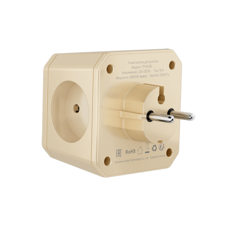 Разветвитель на 4 розетки, слоновая кость TP-WJ4E
