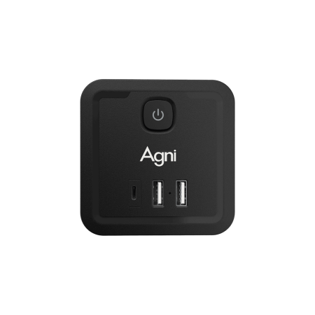 Разветвитель на 4 розетки, 2 USB + 1 Type-C 20 Вт, чёрный TP-WJ3U4E-C