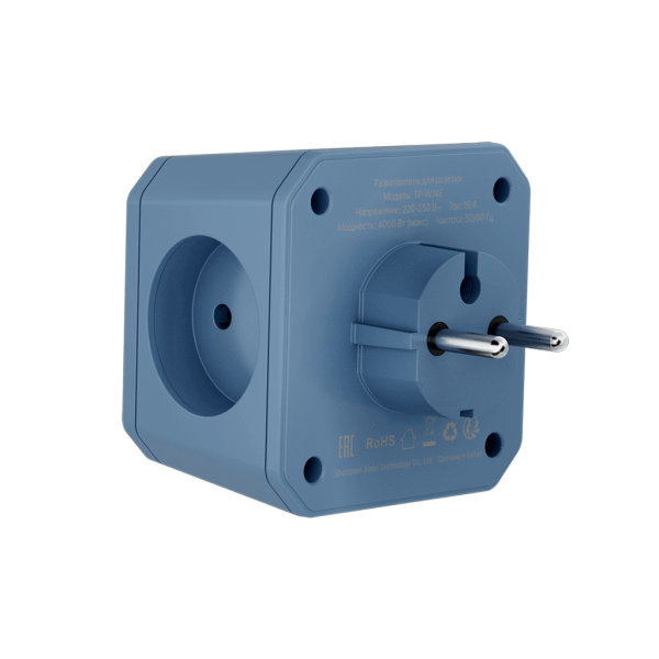 Разветвитель на 4 розетки, синий TP-WJ4E