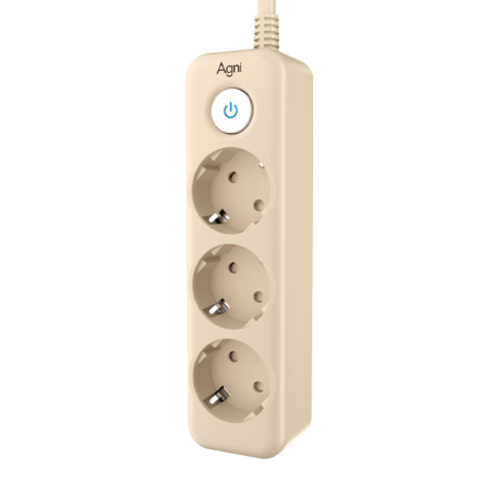 Cетевой фильтр плоский 3 розетки, 3 метра, слоновая кость TP-FD3E
