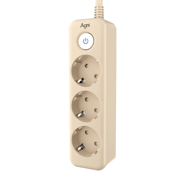Cетевой фильтр плоский 3 розетки, 5 метров, слоновая кость TP-FD3E
