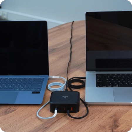 Зарядное устройство GaN 2 USB + 3 Type-C 100 Вт, 1,5 метра, чёрный TP-CA02-E