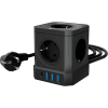 Сетевой фильтр башня 5 розеток, 2 метра, 3 USB + 1 Type-C 20 Вт, чёрный TP-VE4U5E-С