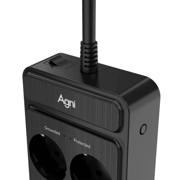 Cетевой фильтр плоский 6 розеток, 2 метра, чёрный TP-FS6E