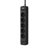 Сетевой фильтр плоский 5 розеток, 2 метра, 2 USB + 1 Type-C 20 Вт, чёрный TP-FS3U5E-PD