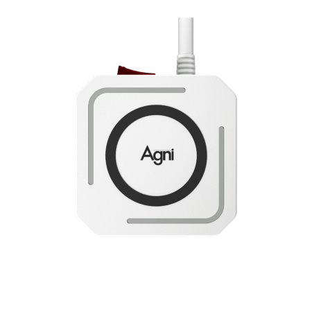 Сетевой фильтр башня 4 розетки, 2 метра, 3 USB + 1 Type-C 20 Вт, беспроводная зарядка, белый TP-VE4U5E-C-W