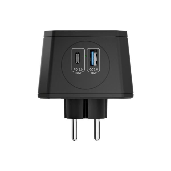 Разветвитель на 3 розетки, 1 USB 18 Вт + 1 Type-C 20 Вт, чёрный TP-WJ2U3E