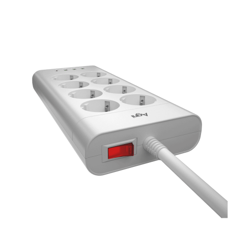 Сетевой фильтр плоский, 8 розеток, 2 метра, 3 USB + 1 Type-C 20 Вт, белый TP-FA4U8E-C