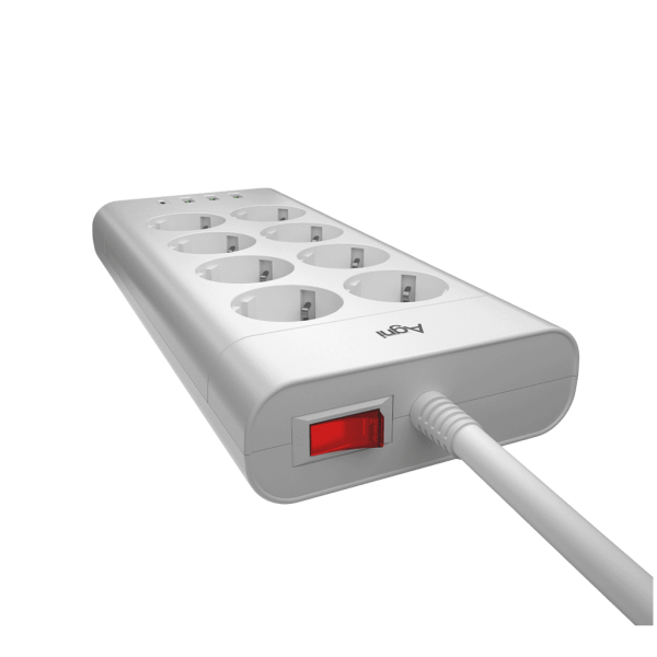 Сетевой фильтр плоский, 8 розеток, 3 метра, 3 USB + 1 Type-C 20 Вт, белый TP-FA4U8E-C