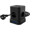 Сетевой фильтр башня 5 розеток, 2 метра, 3 USB + 1 Type-C 20 Вт, чёрный TP-VE4U5E-С