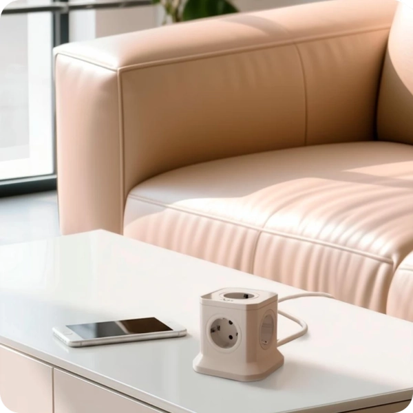 Сетевой фильтр башня 5 розеток, 5 метров, слоновая кость TP-VE4U5E