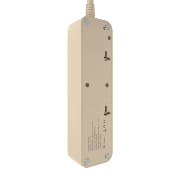 Cетевой фильтр плоский 3 розетки, 5 метров, слоновая кость TP-FD3E