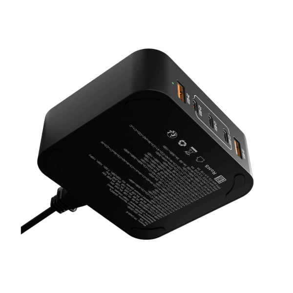 Зарядное устройство GaN 2 USB + 3 Type-C 100 Вт, 1,5 метра, чёрный TP-CA02-E