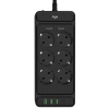 Сетевой фильтр плоский 6 розеток, 5 метров, 3 USB + 1 Type-C 20 Вт, чёрный TP-FS4U6E-C