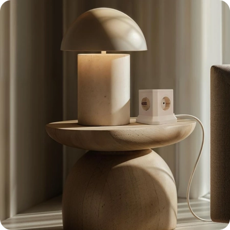 Сетевой фильтр башня 5 розеток, 3 метра, слоновая кость TP-VE4U5E