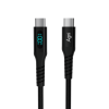 Кабель для зарядки Type-C-Type-C 100 Вт, LED дисплей, 1 метр, чёрный UC423-24-100W-CC-LED