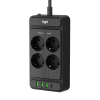 Сетевой фильтр плоский 4 розетки, 2 метра, 3 USB + 1 Type-C 20 Вт, чёрный TP-FS4U4E-PD