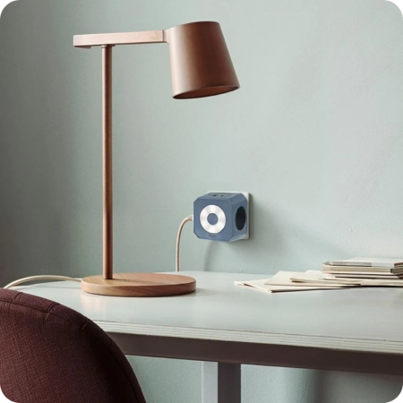 Разветвитель на 3 розетки, ночник, 1 USB 18 Вт + 1 Type-C 20 Вт, синий TP-WJ2U3E-L