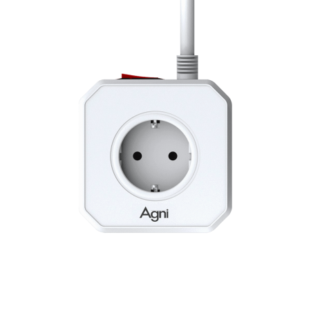 Сетевой фильтр башня 5 розеток, 2 метра, 3 USB + 1 Type-C 20 Вт, белый TP-VE4U5E-С