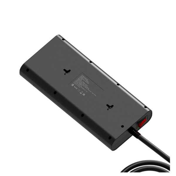 Сетевой фильтр плоский, 8 розеток, 3 метра, 3 USB + 1 Type-C 20 Вт, чёрный TP-FA4U8E-C
